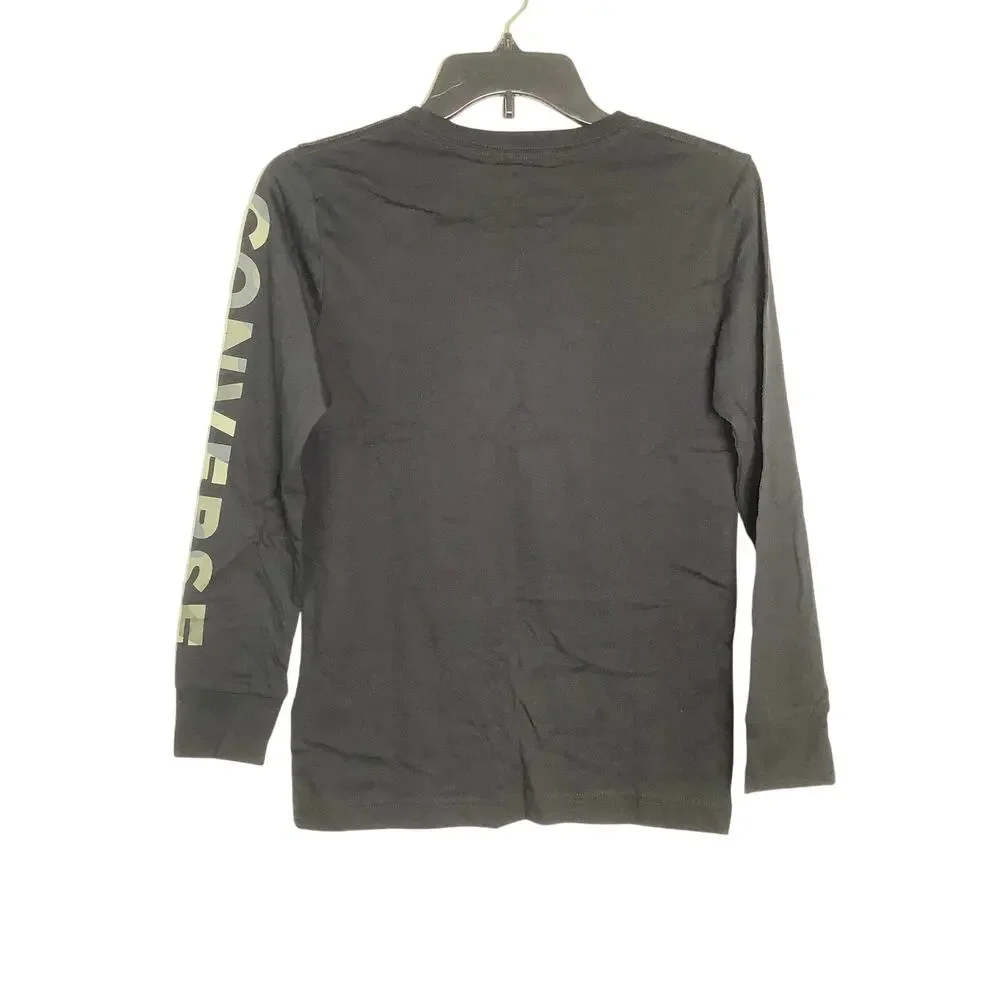 Converse Kids MD Black Chuck Taylor All Star Camo Patch Long Sleeve Tee A15-4